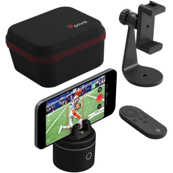 Pivo Pod Auto Face Tracking Phone Holder, 360 deg. Rotationwith Remote Control, Smart Mount, Travel Case GSPS